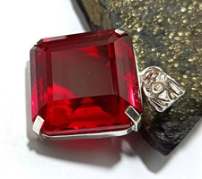Red Topaz Square Cut Pendant