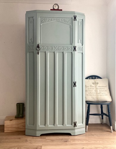 Vintage sage green wardrobe - vintage,