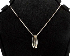 Sterling silver necklace oblong pendant modernist design by Ortak Scottish