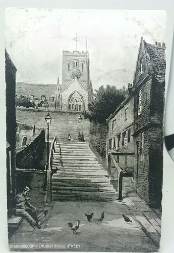Antique postcard church - antique,