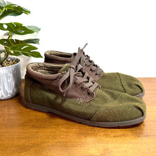 Toms Botas Shoes Olive and Brown Wool Ridge 270911 Mens Sz 9 NWOB