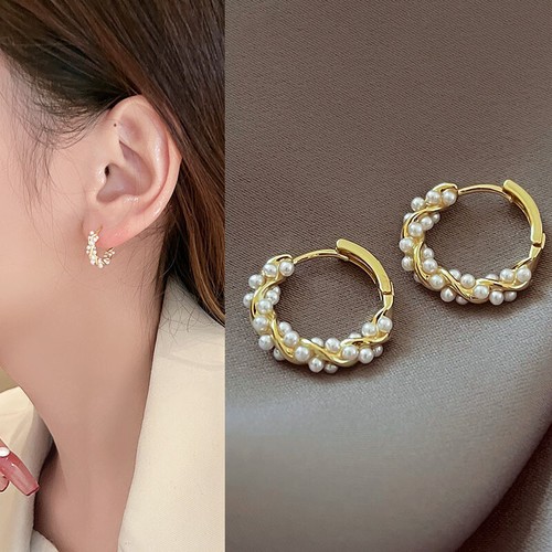 Ear stud eardrop twist hoop - ear,