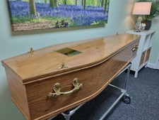 Traditional Wood Effect Wrapped Wooden Coffin (Various Sizes Available)