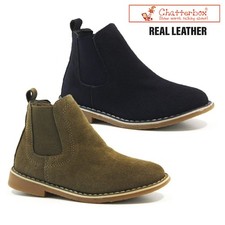 NEW BOYS KIDS SMART CASUAL LEATHER CHELSEA DEALER SCHOOL ANKLE BOOTS SHOES SIZE
