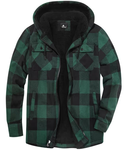 Men flannel hoodie jacket - men's,