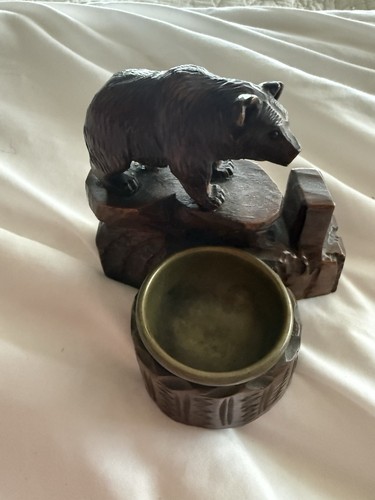 Antique black forest bear ash - black,