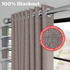 Linen style blackout curtains - blackout,