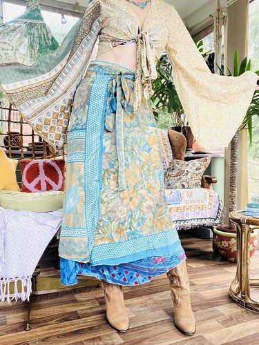 Layered hippie maxi skirt - hippie,