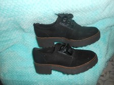 womans black STRADIVARIUS lace up shoes SIZE 38 (UK 5)