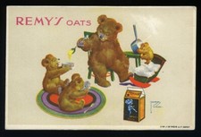 ART by Lawson Wood Postcard Teddy Bears Remy's Oats Advertising