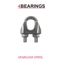 STAINLESS STEEL WIRE ROPE GRIP BULL DOG CLAMP ****PLEASE CHOOSE SIZE****
