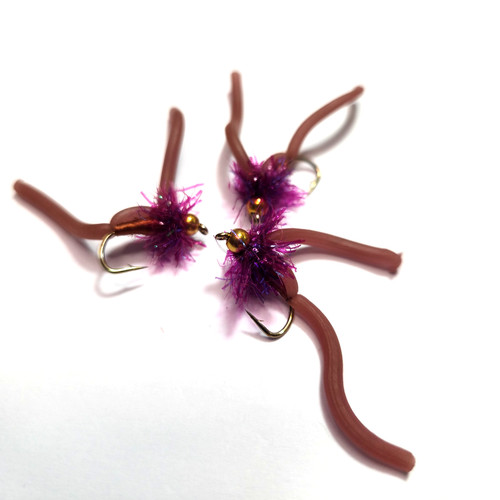 Brown squirmy worms - worms, fly