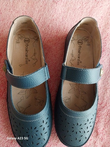 Ladies blue leather - blue, boulevard