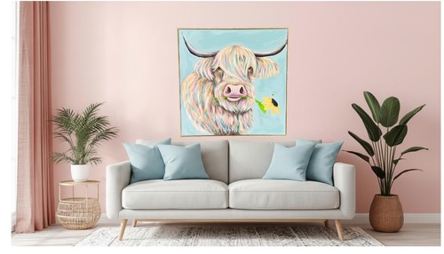 Highland cow original hand - original,