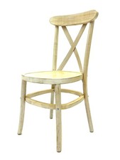 Limewash wooden dining chair - limewash,