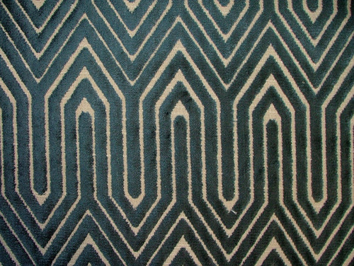 Geometric blue thick - blue, plush
