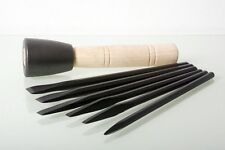 Italian Stone Carving Fire-Sharp Carbon Steel 6pc Chisel Set with Dummy Hammer