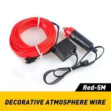 5M LED RED Wire Neon String Strip Lights Rope Tube Lamp Car Truck Interior Decor