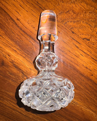 Clear cut glass - cut, bottle