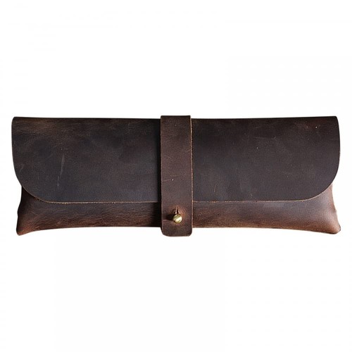 Vintage leather pencil case - leather,