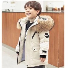 NEW BOYS WARM COAT COATS KIDS BACK TO HOODED PARKA JACKET WINTER SIZE @// SCHOOL