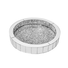 Crushed Crystal Diamond Perfume Tray Mirrored Cosmetic Jewelry Trinket Organizer