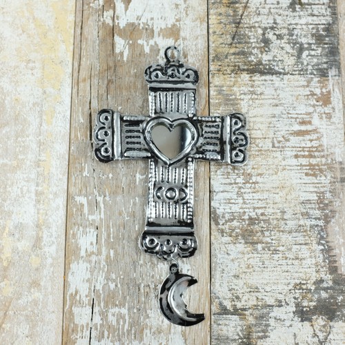Mexican tin cross - mexican, with