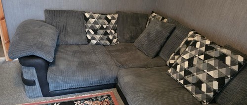 Grey leather sofa and - leather, armchair