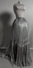 Gothic Victorian / Edwardian Antique  1890s / 1900s ' Fishnet ' Mourning Skirt