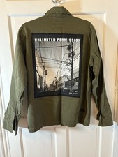 Zara Men’s Olive Green Military Jacket Medium