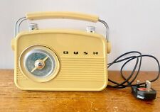 BUSH AM66 Vintage Style Mini Radio Retro FM, AW, AUX Beige Yellow Used Working