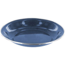 HIGHLANDER DELUXE ENAMEL SOUP PLATE METAL PICNIC OUTDOOR DINNER BOWL NAVY BLUE