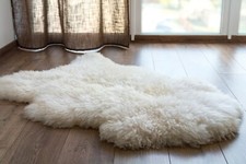 Sheepskin rug genuine ivory - rug,