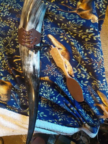 Viking drinking horn with - horn,