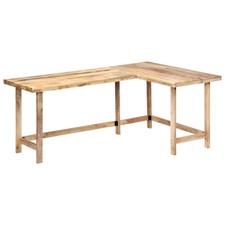 Solid Mango Wood L-Shaped Desk