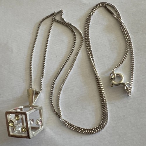 Sterling silver 925 dice - silver, 3d