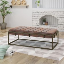 Padded Metal Footstool Bench