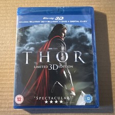 THOR ~ LIMITED EDITION 3D NEW SEALED (BLU RAY 3D & 2D & DVD) 3 DISC UK SET