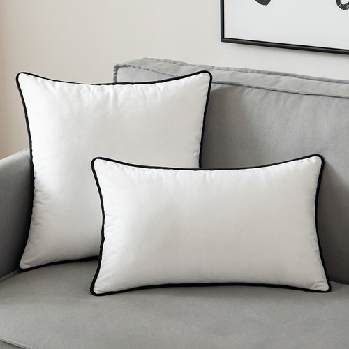 Velvet piped edge - uk, cushion