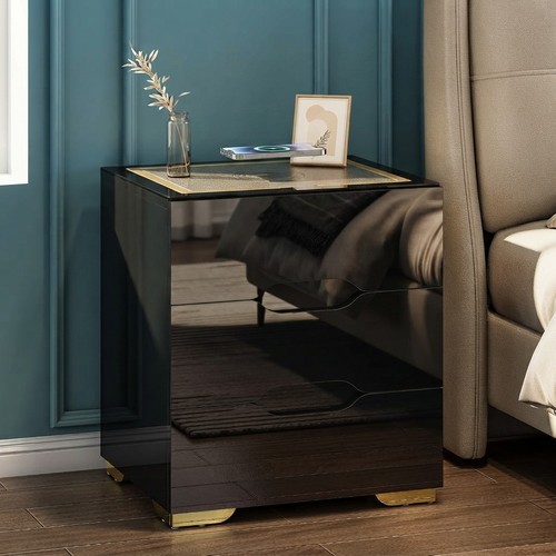 High gloss smart bedside table - high-gloss,