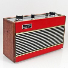 VINTAGE 1970's ROBERTS RIC 2 MW/LW BATTERY PORTABLE RADIO RED WORKING -FOR RSPCA