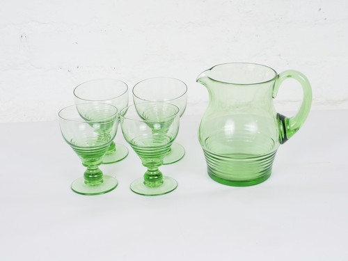 Vintage uranium glass lemonade - vintage,