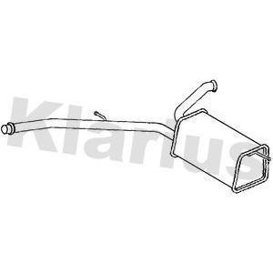 Centre exhaust pipe silencer - pipe,