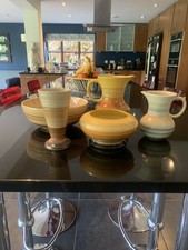 Collection Shelley Harmony Art Deco 1930s Banded Earthenware Bowls, Jugs & Vase 