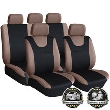 FOR SAAB - 9pc Black Grey Seat
