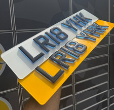 Double Neon Blue 4D Gel (8mm) Premium License Numberplate Set Show Plates