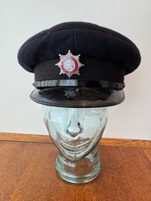 Vintage Hampshire Fire Service Cap - With Badge - Authentic Brigade Uniform Hat