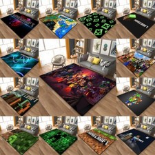Kids Mine-Craft 3D Rug Bedroom Carpet Anti-Slip Doormat Floor Mat School Gift UK