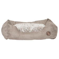 Faux Suede Dog Bed - Danish Design Arctic Snuggle Sofa Bed in Grey Sizes XS-L
