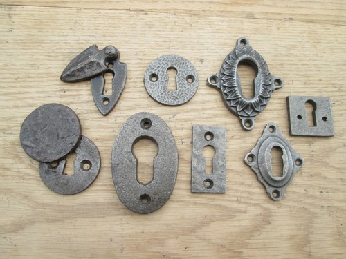 Antique cast iron keyhole - cast,
